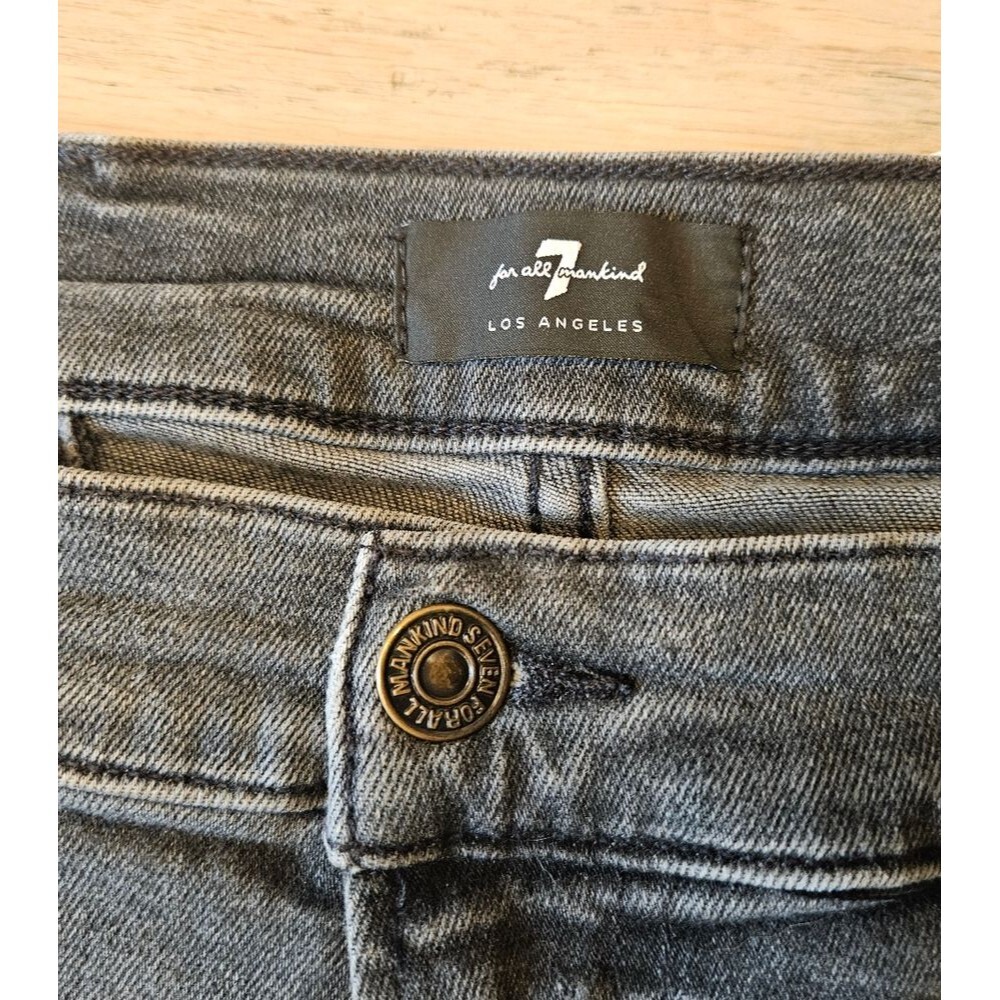 7 For All Mankind Men's Jeans Size 40x32 Black The Straight Whiskers - Picture 5 of 14